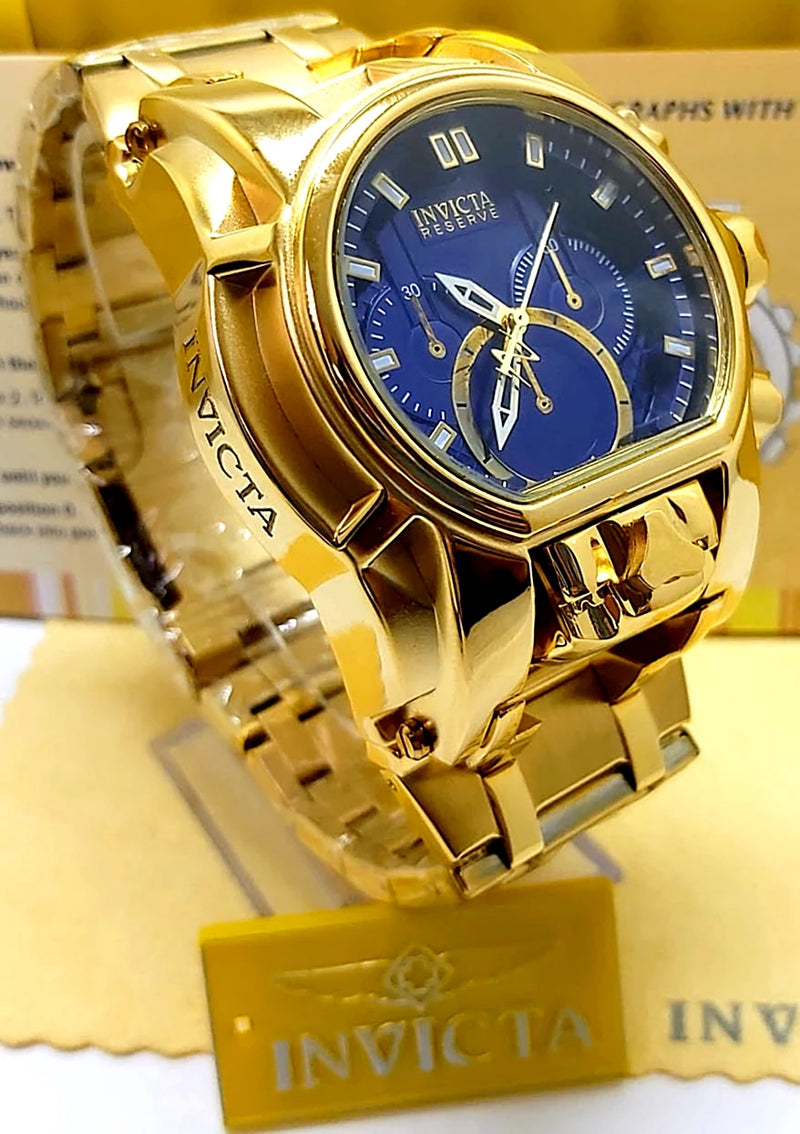 Invicta Zeus Magnum Men's Elegant Waterproof Stately Style 18K Gold Plated Watch + Gift in Box