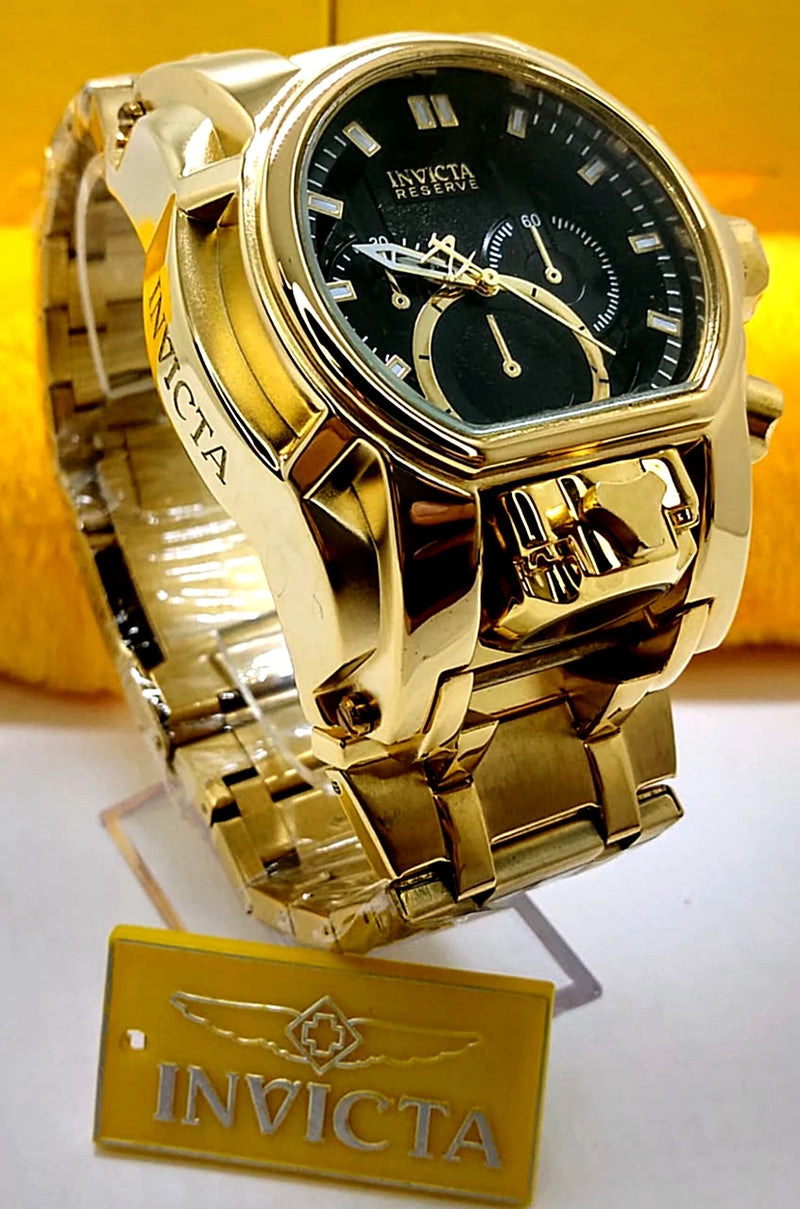 Invicta Zeus Magnum Men's Elegant Waterproof Stately Style 18K Gold Plated Watch + Gift in Box