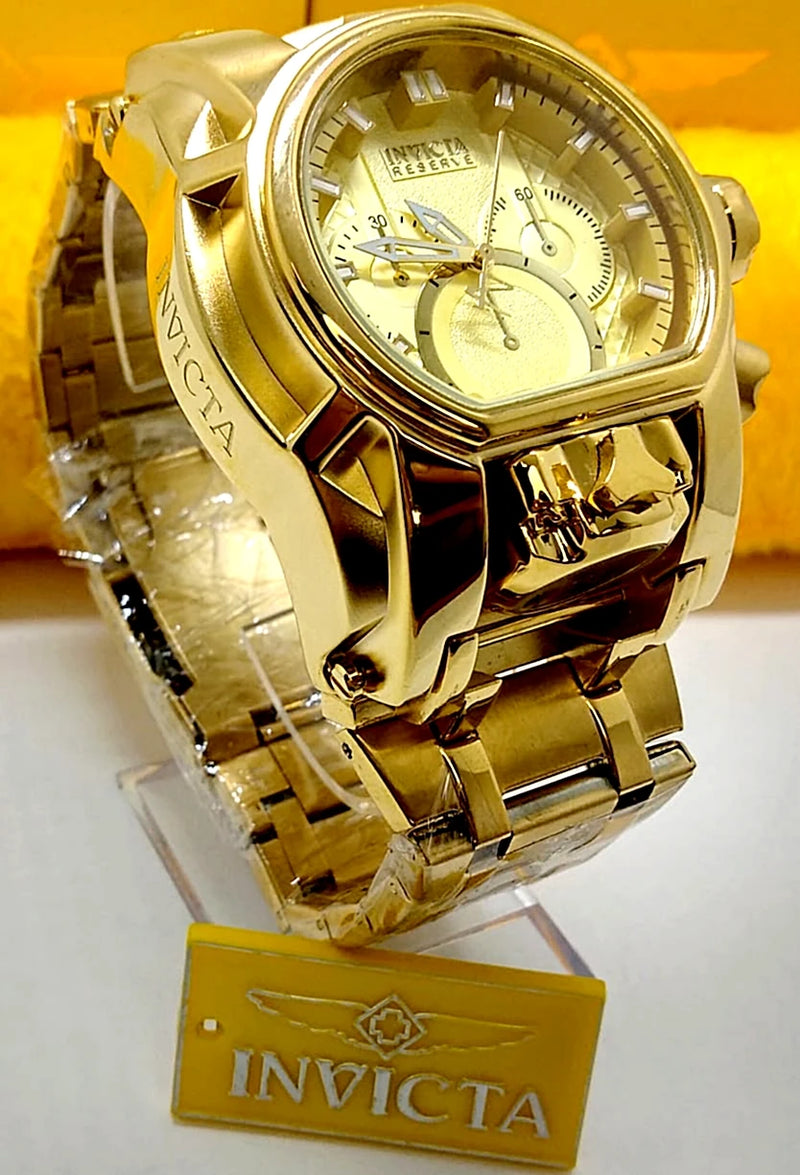 Invicta Zeus Magnum Men's Elegant Waterproof Stately Style 18K Gold Plated Watch + Gift in Box