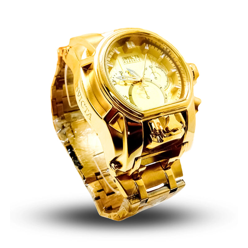 Invicta Zeus Magnum Men's Elegant Waterproof Stately Style 18K Gold Plated Watch + Gift in Box