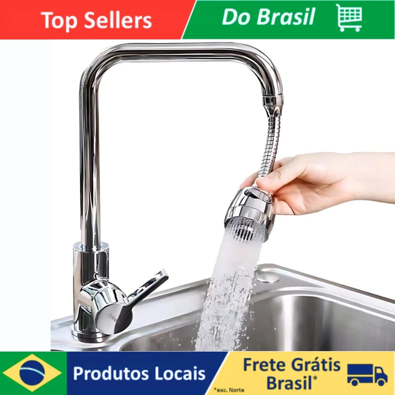 Bico Arejador Extensor Articulado Para Torneiras 360 Inox