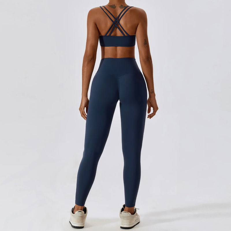 Yoga Clothing Sets Women Athletic Wear High Waist Leggings And Top Two Piece Set Seamless Gym Tracksuit Fitness Workout Outfits