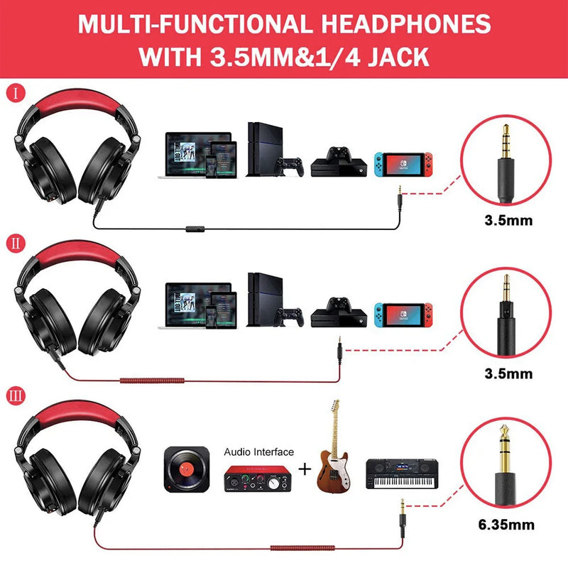 Oneodio a71 com fio sobre a orelha fone de ouvido com microfone estúdio dj fones de ouvido monitor profissional gravação & mixing fone de ouvido para jogos