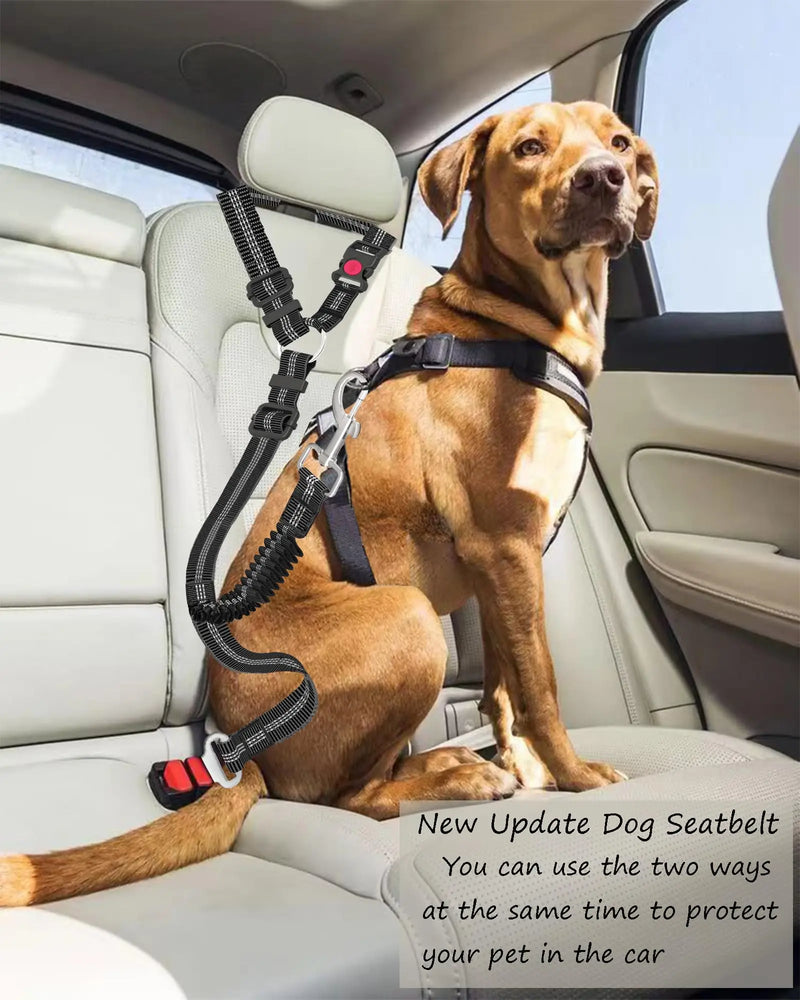 Ajustável e Heavy Duty Dog Car Seat Belt, Listrado Nylon, Grande corda de tração do cão para passeios de carro