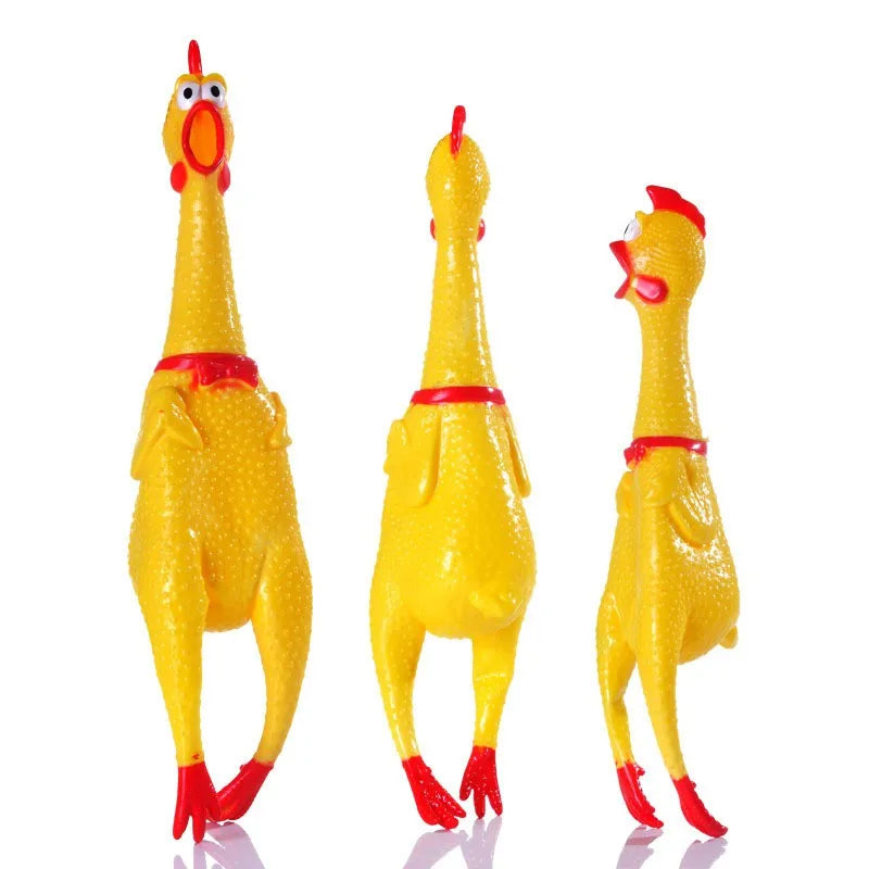 Rubber Sound Tie Toy para Pet, frango, frango, galo, cachorro, criança, bebê, 16 cm, 31 cm, 39 cm