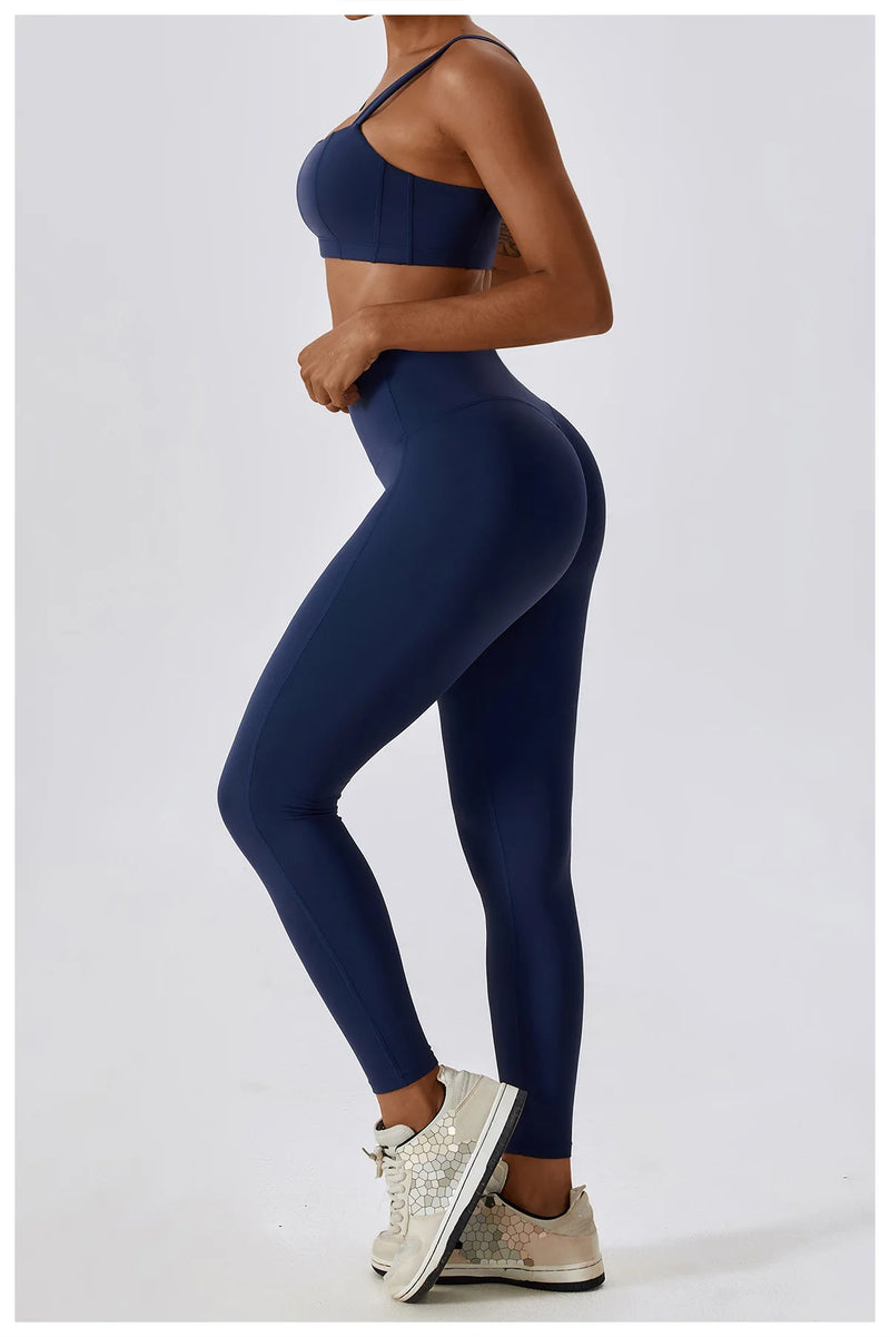 Yoga Clothing Sets Women Athletic Wear High Waist Leggings And Top Two Piece Set Seamless Gym Tracksuit Fitness Workout Outfits