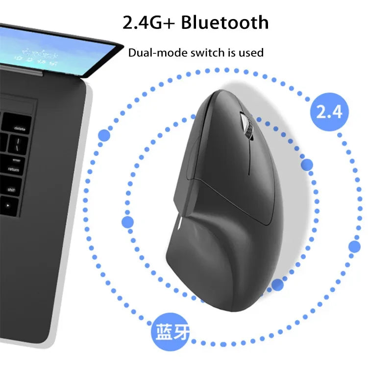 Xiaomi mouse vertical sem fio bluetooth 2.4ghz ergonomia mouses para jogos 1600dpi ajustável escritórios teclados eletrônicos ópticos