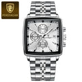 POEDAGAR Fashion Men Watch Luminous Waterproof Chronograph Date Man Wristwatch Square Stainless Steel Quartz Men's Watches Reloj