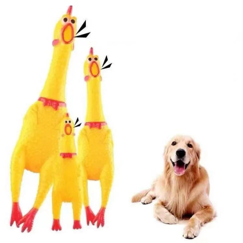 Rubber Sound Tie Toy para Pet, frango, frango, galo, cachorro, criança, bebê, 16 cm, 31 cm, 39 cm