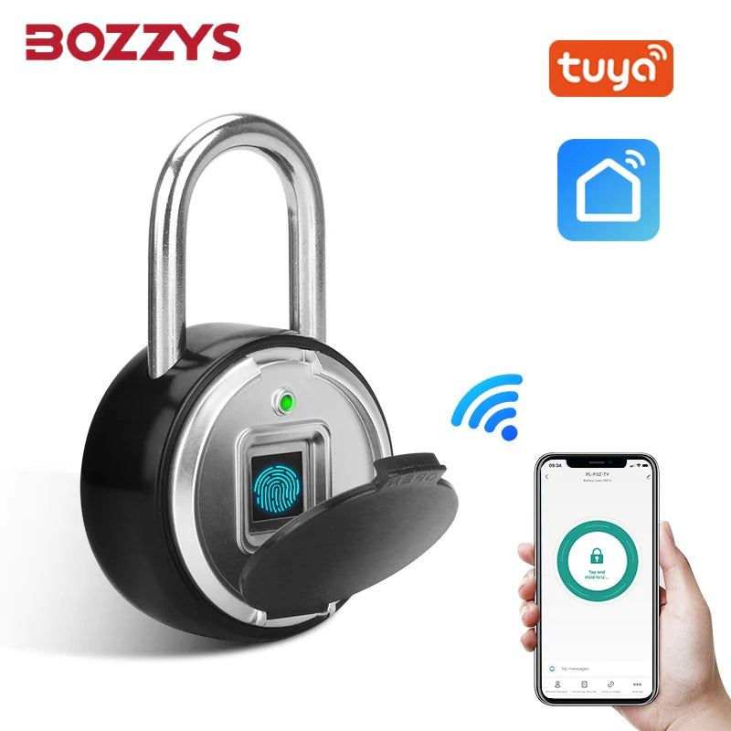 BOZZYS Tuya Fingerprint Lock Household Lock Mobile Remote Authorization Bluetooth Unlock Zinc Alloy Electronic Lock Waterproof