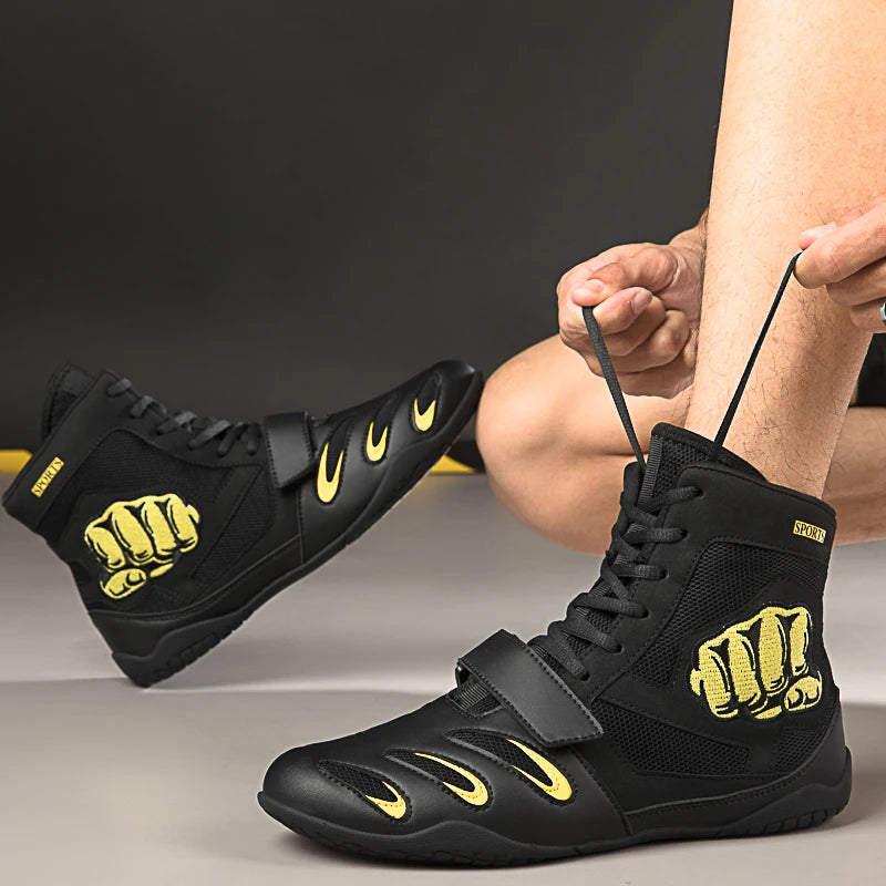 Professional Unisex Boxing Shoes, Breathable and Comfortable Wrestling Shoes, Combat Sports Shoes, Fitness Training Shoes