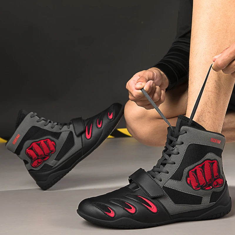 Professional Unisex Boxing Shoes, Breathable and Comfortable Wrestling Shoes, Combat Sports Shoes, Fitness Training Shoes