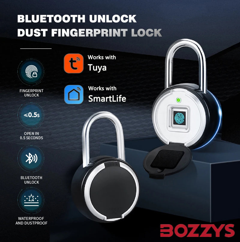 BOZZYS Tuya Fingerprint Lock Household Lock Mobile Remote Authorization Bluetooth Unlock Zinc Alloy Electronic Lock Waterproof