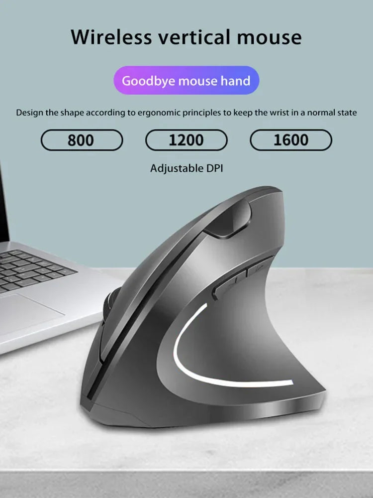 Xiaomi mouse vertical sem fio bluetooth 2.4ghz ergonomia mouses para jogos 1600dpi ajustável escritórios teclados eletrônicos ópticos