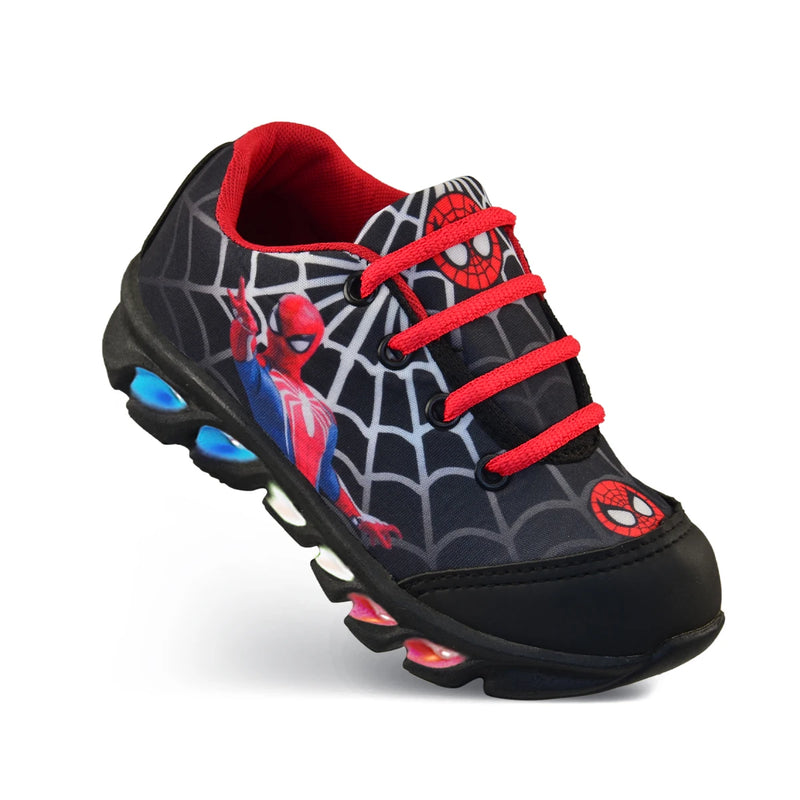 tenis de led infantil masculino homem aranha com luzinha meninos mais relogio e oculos