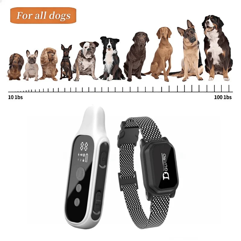 Coleira de treinamento digital para cães, 800m, à prova d'água, recarregável, controle remoto, animal de estimação, com display lcd, para todos os tamanhos, som de vibração de choque