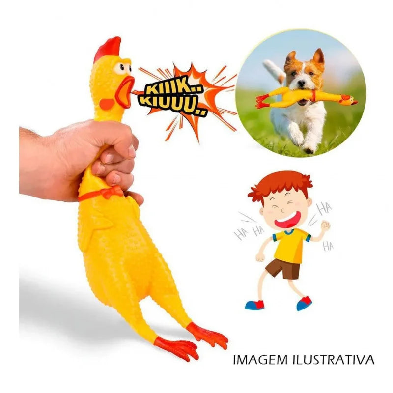 Rubber Sound Tie Toy para Pet, frango, frango, galo, cachorro, criança, bebê, 16 cm, 31 cm, 39 cm