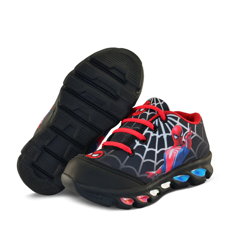 tenis de led infantil masculino homem aranha com luzinha meninos mais relogio e oculos