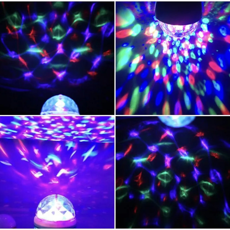 Lâmpada Led Giratória Colorida Globo De Luz Festa + Soquete