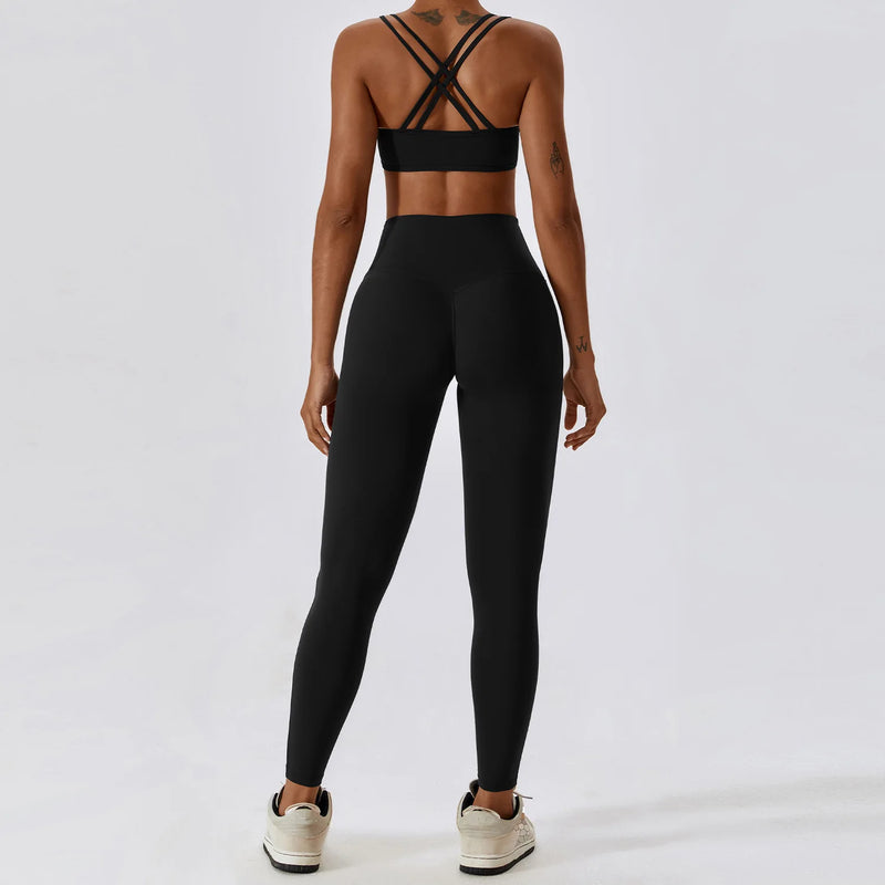 Yoga Clothing Sets Women Athletic Wear High Waist Leggings And Top Two Piece Set Seamless Gym Tracksuit Fitness Workout Outfits