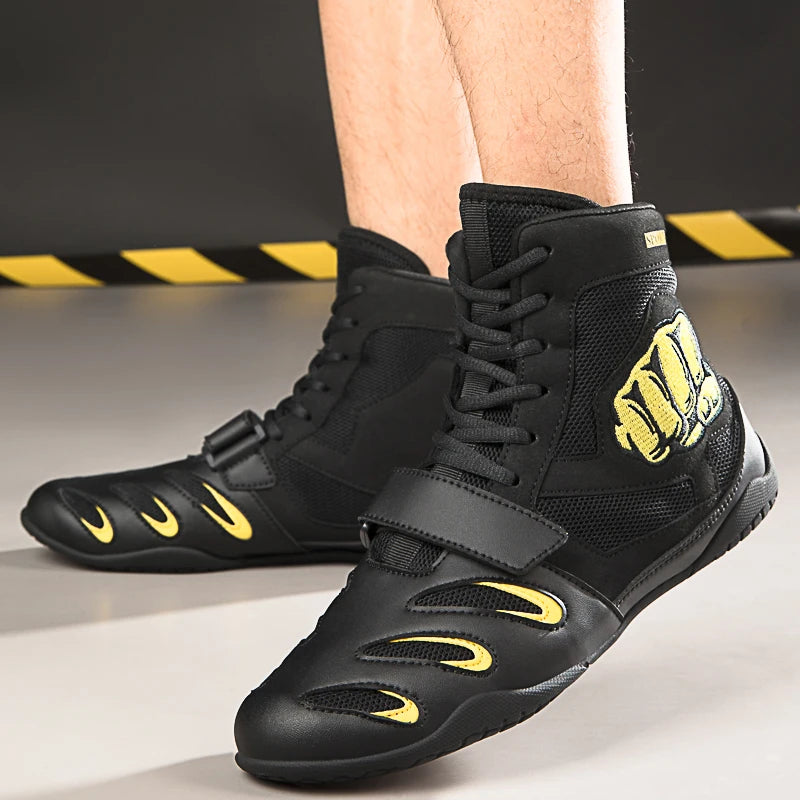 Professional Unisex Boxing Shoes, Breathable and Comfortable Wrestling Shoes, Combat Sports Shoes, Fitness Training Shoes