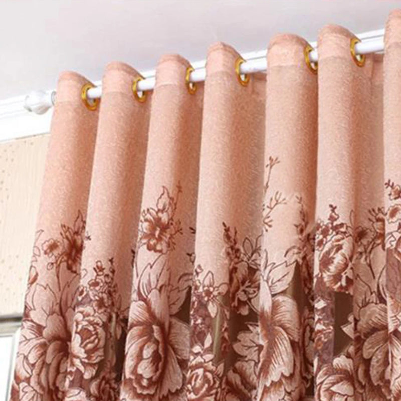 Flower Jacquard Tulle Window Curtain, Drape Lace, Voile Sheer Bordado, Quarto, Varanda, Living Room Decor, 100x250cm, 1Pc