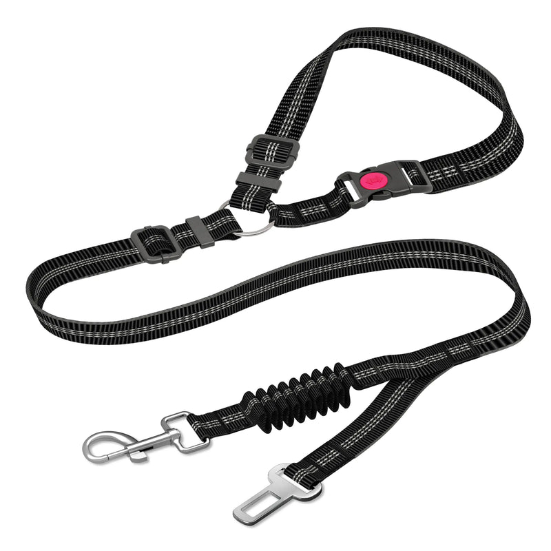 Ajustável e Heavy Duty Dog Car Seat Belt, Listrado Nylon, Grande corda de tração do cão para passeios de carro